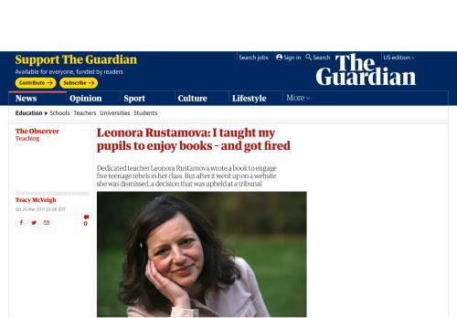 
                            6. Leonora Rustamova: I taught my pupils to enjoy books – and got fired ...