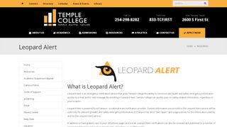 
                            12. Leopard Alert • Temple College