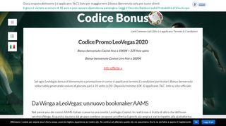 
                            13. LeoVegas Codice Promo 2019 - bonus sport 200€ e casino 1000€ + ...