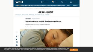 
                            6. Lern-Programme: Wie Kleinkinder endlich durchschlafen lernen - WELT