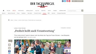 
                            6. Lernen in freien Schulen: „Freiheit heißt auch Verantwortung“ - Schule ...