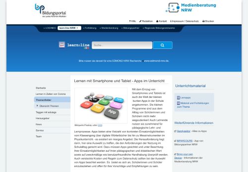 
                            7. Lernen mit Smartphone und Tablet - Apps im Unterricht | learn:line NRW