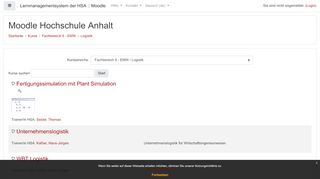
                            12. Lernmanagementsystem der HSA :: Moodle: Logistik