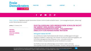 
                            7. Lernmanagementsystem „itslearning“ - FDP Fraktion Bremen