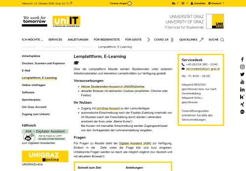 
                            1. Lernplattform, E-Learning - IT-Services für Studierende - it uni-graz