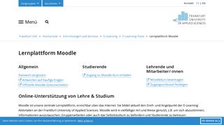 
                            2. Lernplattform Moodle | Frankfurt UAS