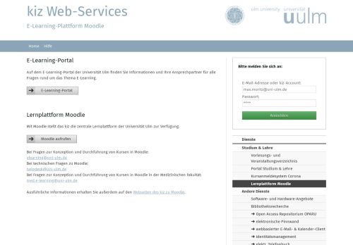 
                            7. Lernplattform Moodle - kiz Web-Services - Uni Ulm