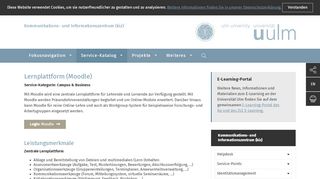 
                            2. Lernplattform (Moodle) - Universität Ulm