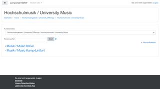 
                            11. Lernportal HSRW: Hochschulmusik / University ... - Moodle Rhein-Waal