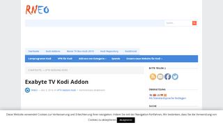 
                            4. Lernprogramm - Wie Installiere ich Exabyte TV Kodi Addon - RNEO