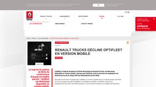 
                            4. Les communiqués : Renault Trucks décline Optifleet en version mobile