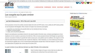 
                            13. Les congrès sur le peer review - Afis - Association française pour l ...