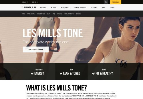 
                            9. LES MILLS TONE – Strength, Cardio and Core – Les Mills