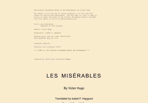 
                            10. Les Misérables, Five Volumes, Complete by Victor Hugo