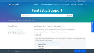 
                            8. Lesbare URLs funktionieren nicht - Fantastic Support - checkdomain