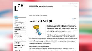 
                            8. Lesen mit AD(H)S - 07.12.2017 - Aktuelles - LCH - LCH, Dachverband ...