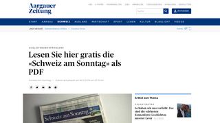 
                            4. Lesen Sie hier gratis die «Schweiz am Sonntag» als PDF - Schweiz ...