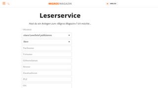 
                            7. Leserservice | Migros-Magazin