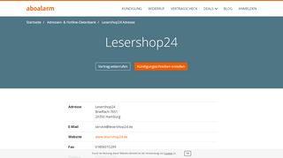 
                            3. Lesershop24 Kündigungsadresse und Kontaktdaten - Aboalarm