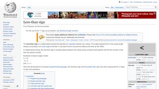 
                            8. Less-than sign - Wikipedia