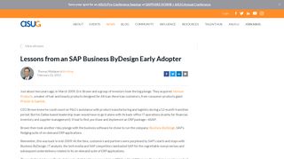
                            5. Lessons from an SAP Business ByDesign Early Adopter - ASUG
