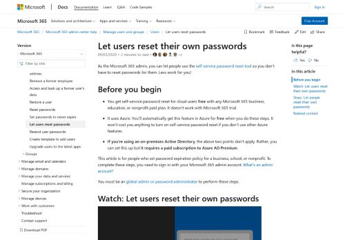 
                            6. Let users reset their own passwords in Office 365 | ...