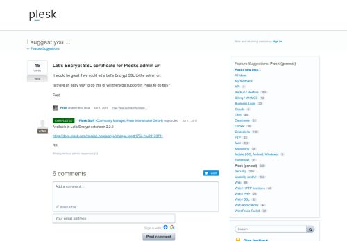 
                            8. Let's Encrypt SSL certificate for Plesks admin url – Your Ideas ...