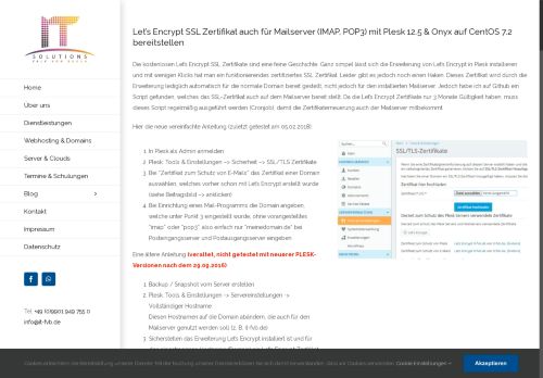 
                            10. Let's Encrypt SSL Zertifikat auch für Mailserver (IMAP, POP3) mit Plesk ...