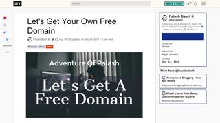 
                            9. Let's Get Your Own Free Domain - DEV Community            - Dev.to