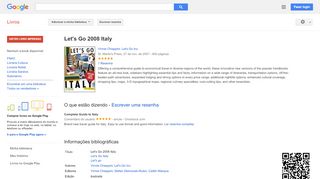 
                            8. Let's Go 2008 Italy - Resultado da Pesquisa de livros Google