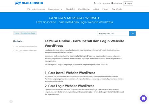 
                            7. Let's Go Online - Cara Install dan Login Website WordPress ...