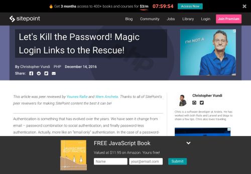 
                            4. Let's Kill the Password! Magic Login Links to the Rescue! — SitePoint