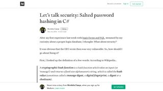 
                            6. Let's talk security: Salted password hashing in C - Medium