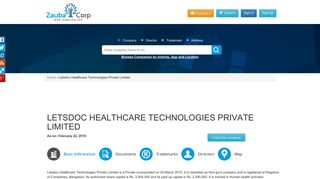 
                            12. Letsdoc Healthcare Technologies Private Limited - Zauba Corp