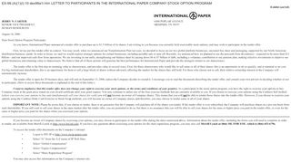 
                            5. Letter to Participants in the International Paper Company Stock Option ...