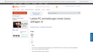 
                            9. Letzte PC anmeldungen eines Users abfragen - Microsoft