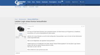 
                            3. Letzten Login eines Kontos herausfinden | ComputerBase Forum