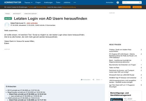 
                            3. Letzten Login von AD Usern herausfinden - Administrator