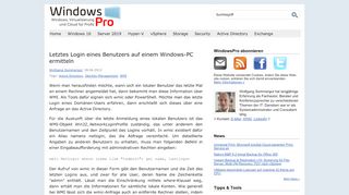 
                            3. Letztes Login eines Benutzers auf einem Windows-PC ermitteln ...