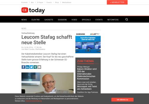 
                            8. Leucom Stafag schafft neue Stelle | CEToday