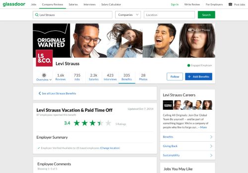 
                            10. Levi Strauss Employee Benefit: Vacation & Paid Time Off | Glassdoor