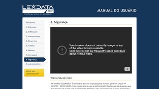 
                            7. Lexdata Gerenciador Jurídico - Manual do Usuário - Segurança