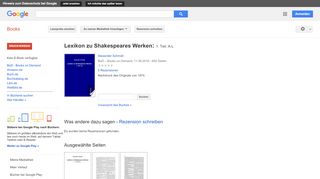 
                            12. Lexikon zu Shakespeares Werken: 1. Teil: A-L