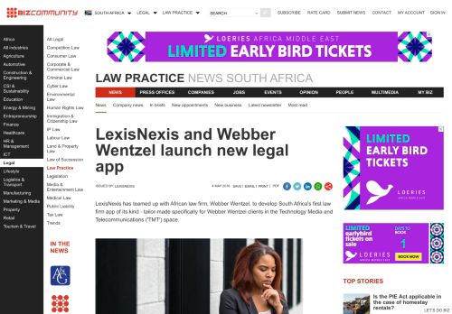 
                            9. LexisNexis and Webber Wentzel launch new legal app - Bizcommunity