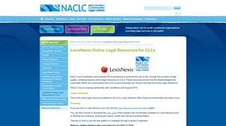 
                            12. LexisNexis Online Legal Resources for CLCs