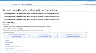 
                            10. Lexmark 3600 Users Manual 4600 Series User's Guide