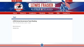 
                            13. LFMS School Governance Team Meeting - Lewis Frasier Middle ...