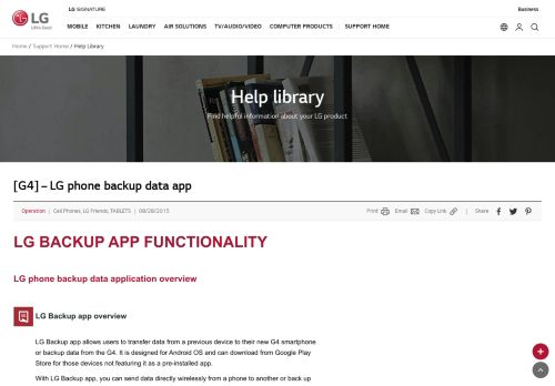 
                            7. LG Help Library: [G4] – LG phone backup data app | LG Canada