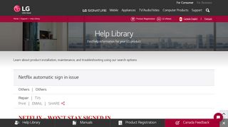 
                            5. LG Help Library: Netflix automatic sign in issue | LG Canada