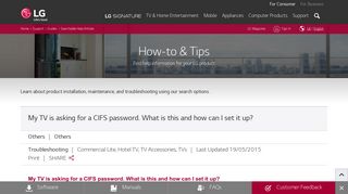 
                            2. LG How-to & Tips: My TV is asking for a CIFS password. What is this ...